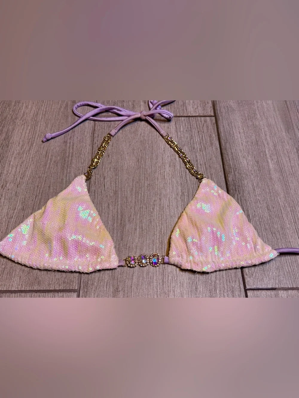 Bikini Crush Lilac Sequin Crystal Embellished Luxury Bikini Set